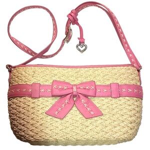 Brighton Wicker Bag with Leather Trim